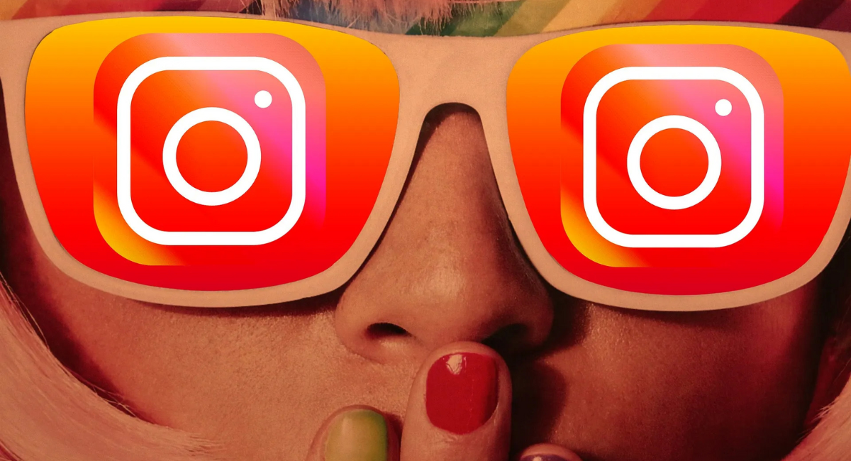 Oculos motrando a logo do instagram  para aumentar visualizações no instagram