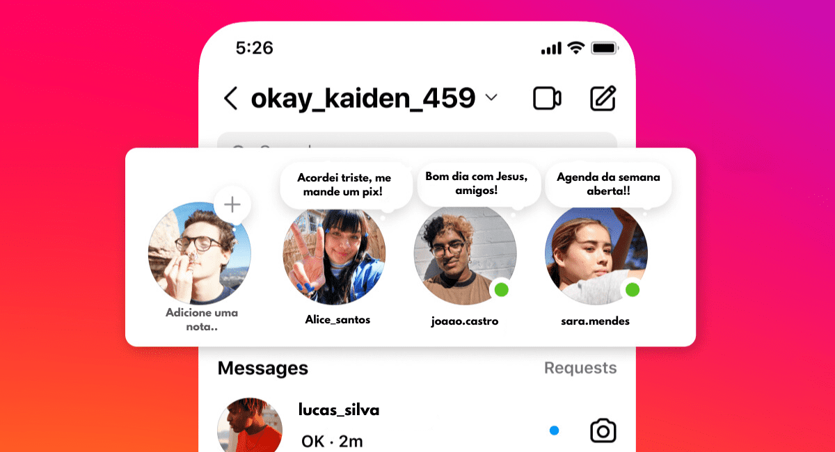 Notas para colocar no instagram