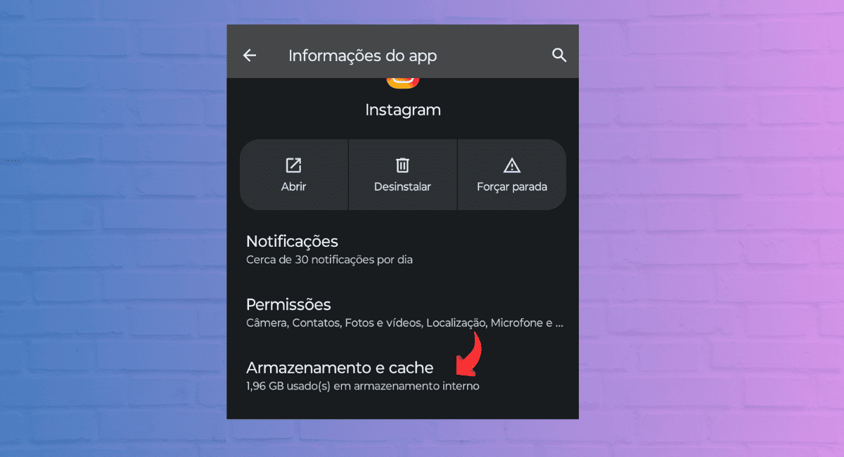 como limpar o cache do instagram