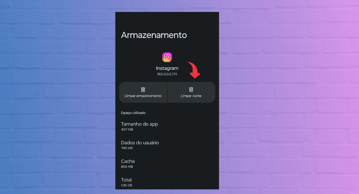 como limpar o cache do instagram