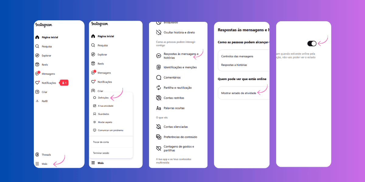 como tirar o online do instagram